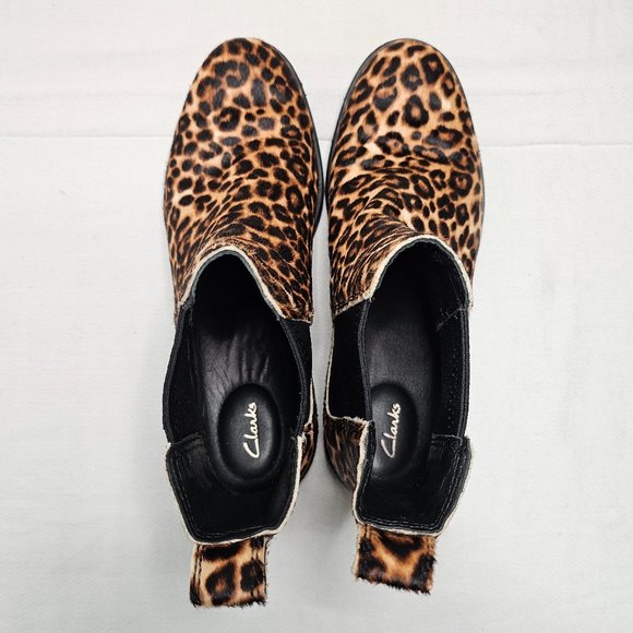 Clarks Clarkdale Arlo Padded Insole Chelsea Ankle Boots Shoes Leopard Womens 8.5 - Picture 5 of 10